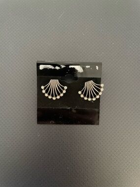 1920s Fan Gemstone Stud Earrings